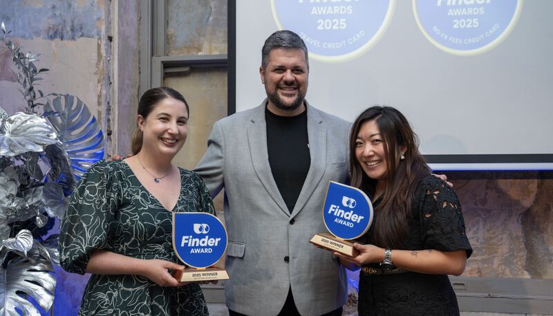 Finder award winners holding custom corporate awards